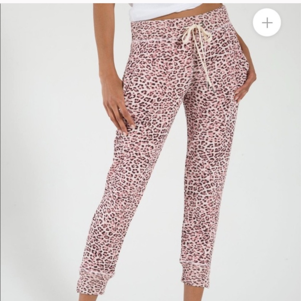 NWOT n:PHILANTHROPY Pink Leopard Print Women's Jogger Pants - L